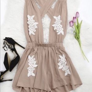 Lace tan romper